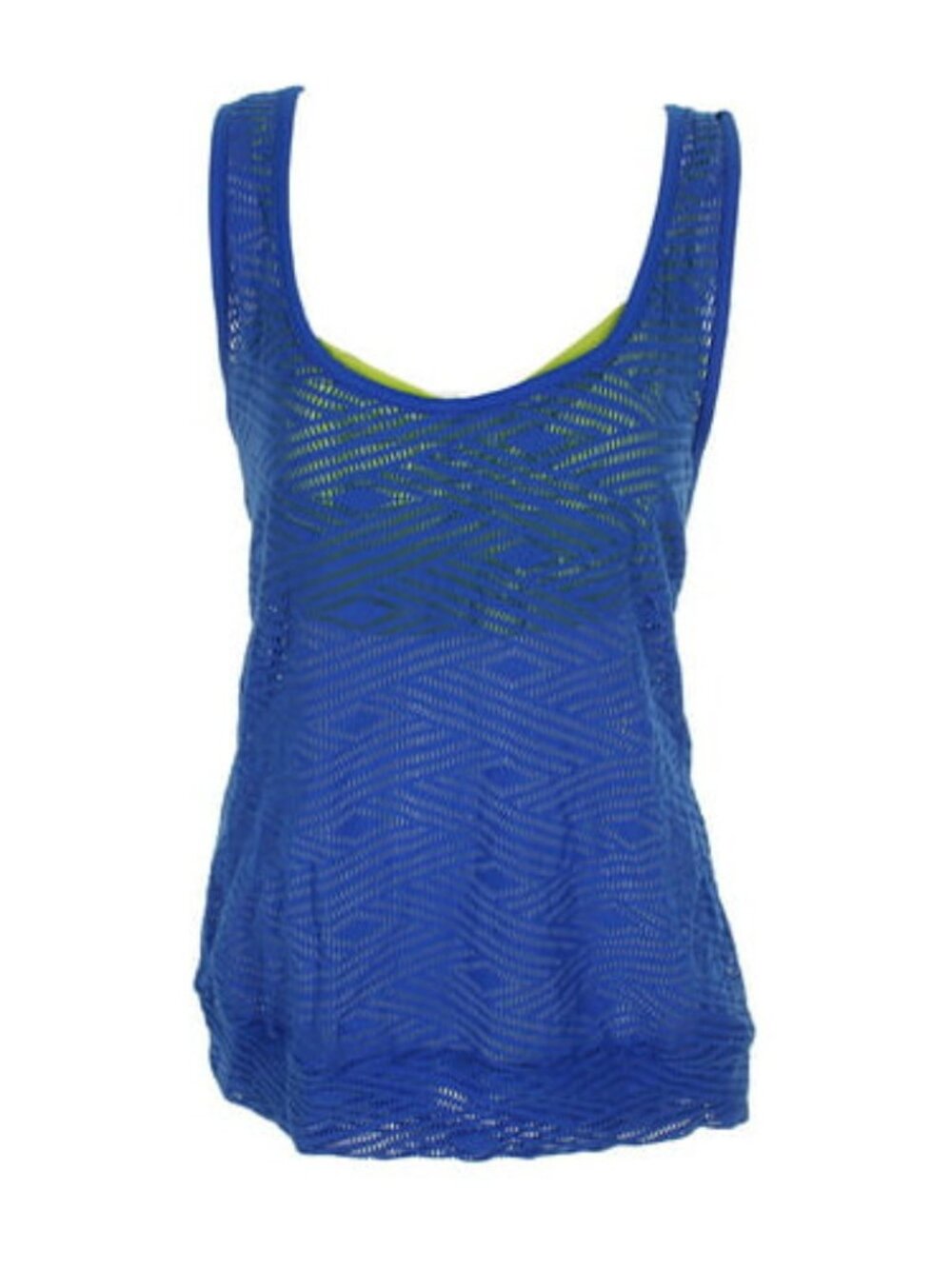 GO GOSSIP  Womens Sporty Splice Layered Crochet Tankini Top